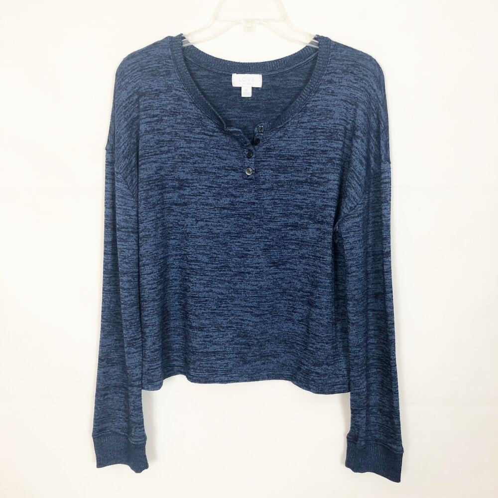 Love by Gap Marled Womens Blue Crop Top/Sweater Size Medium